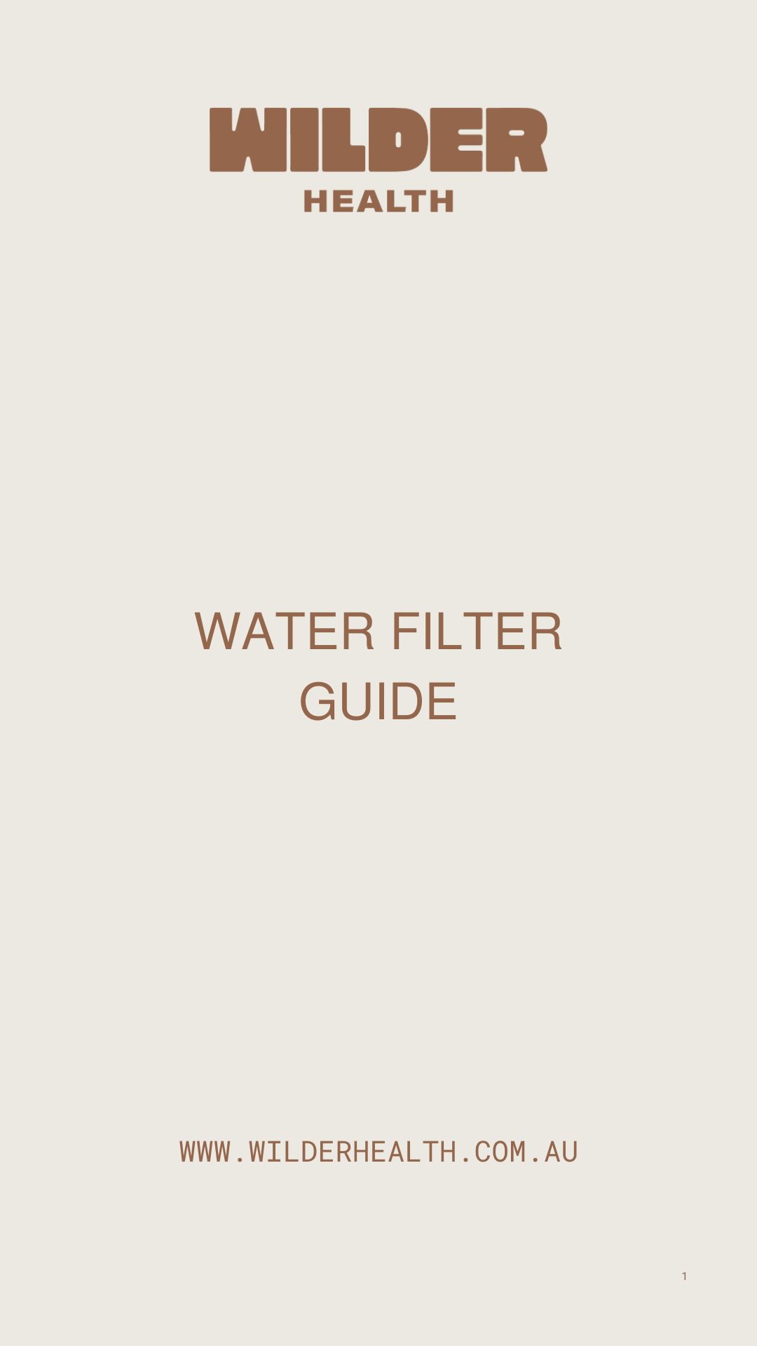 Water Filter Guide PDF